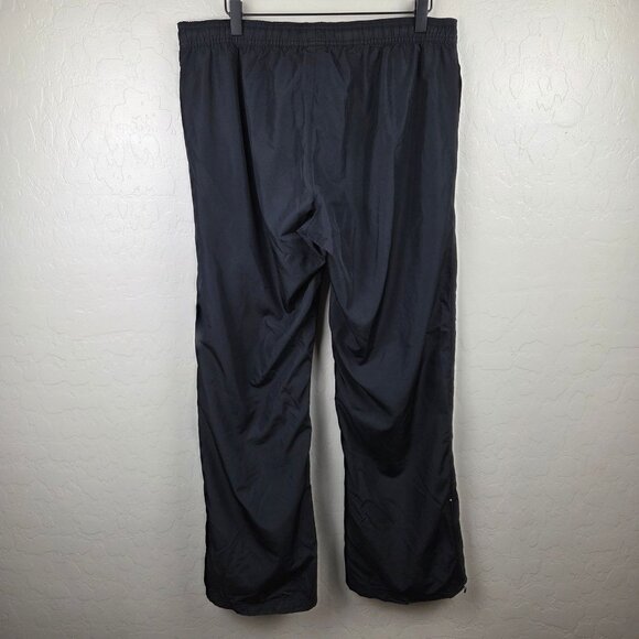 Nike Mesh Lined Windbreaker Track Pants w Zipper Ankles Black Womens L 12-14 Y2K - Picture 6 of 12